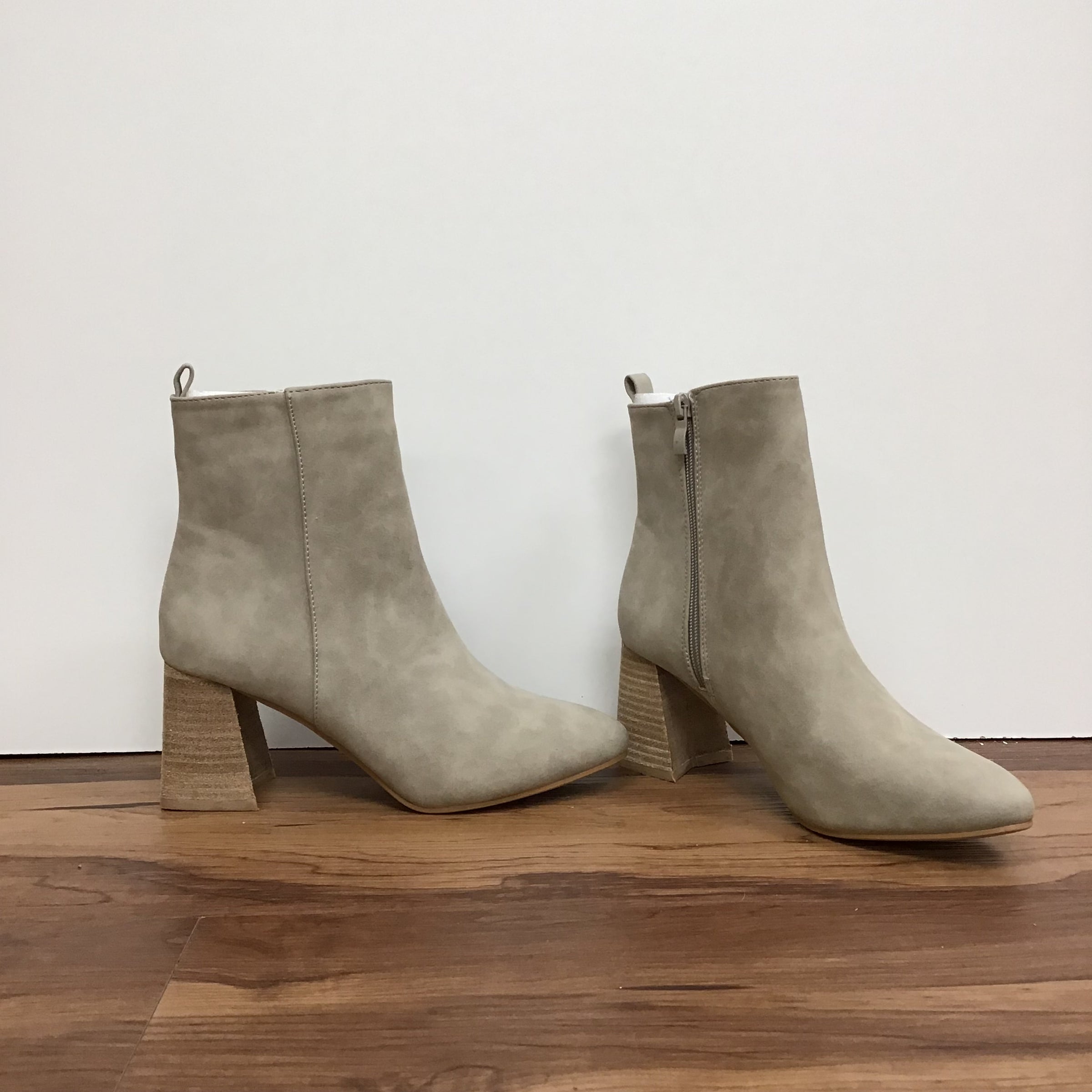 Light grey suede booties best sale